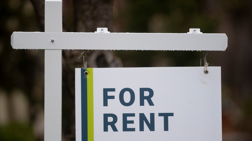 A rental sign is seen outside a building in Ottawa, Thursday, April 30, 2020. THE CANADIAN PRESS/Adrian Wyld
